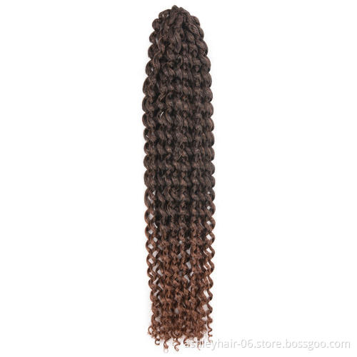 18 Inch High Quality Natural Look Water Wave Pre Looped Crochet Braid Synthetic Fiber Hair